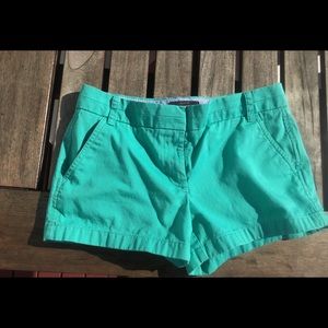 J. Crew chino shorts, green, size 4